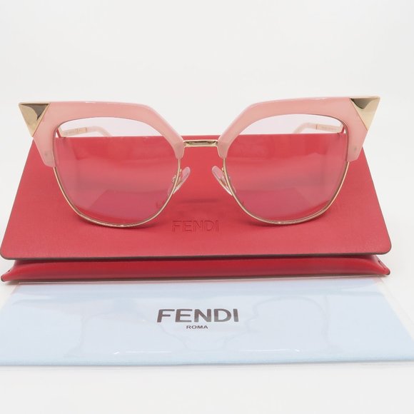 Fendi Accessories - Fendi Cat Eye Pink & Rose Gold Metal FF0149/S 54mm